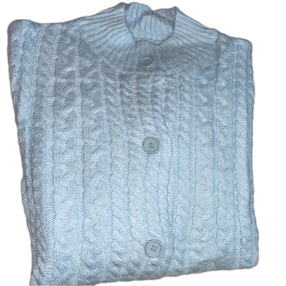 Women’s Sky blue button front sweater L NWOT